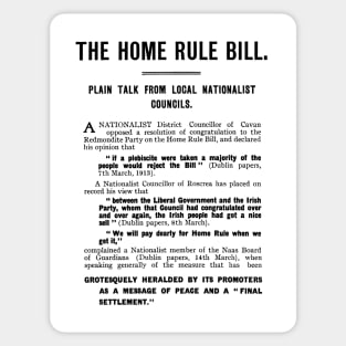 The Home Rule Bill Sticker